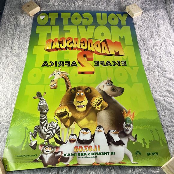Madagascar Escape 2 Africa Movie Poster 2008 Double Sided Sequel - Picture 7 of 11